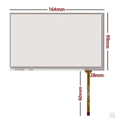 

10 шт./лот, 164*99 мм, новый 7-дюймовый 4-проводной резистивный сенсорный экран для автомобильных DVD-плееров и GPS-навигаторов, 164 мм*99 мм