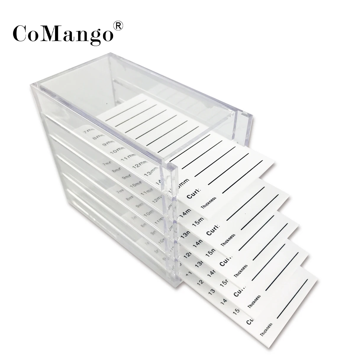 CoMango Custom False Eyelashes Storage Box 5 Layers Acrylic Pallet Lash Holder For Eyelash Extension Individual lash Holder