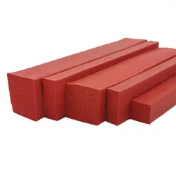 Silicon Foam Strip Heat Insulation Hight Temperature Resist Silicone Rubber Bar 1 - 20mm Thick 1m 5m Red