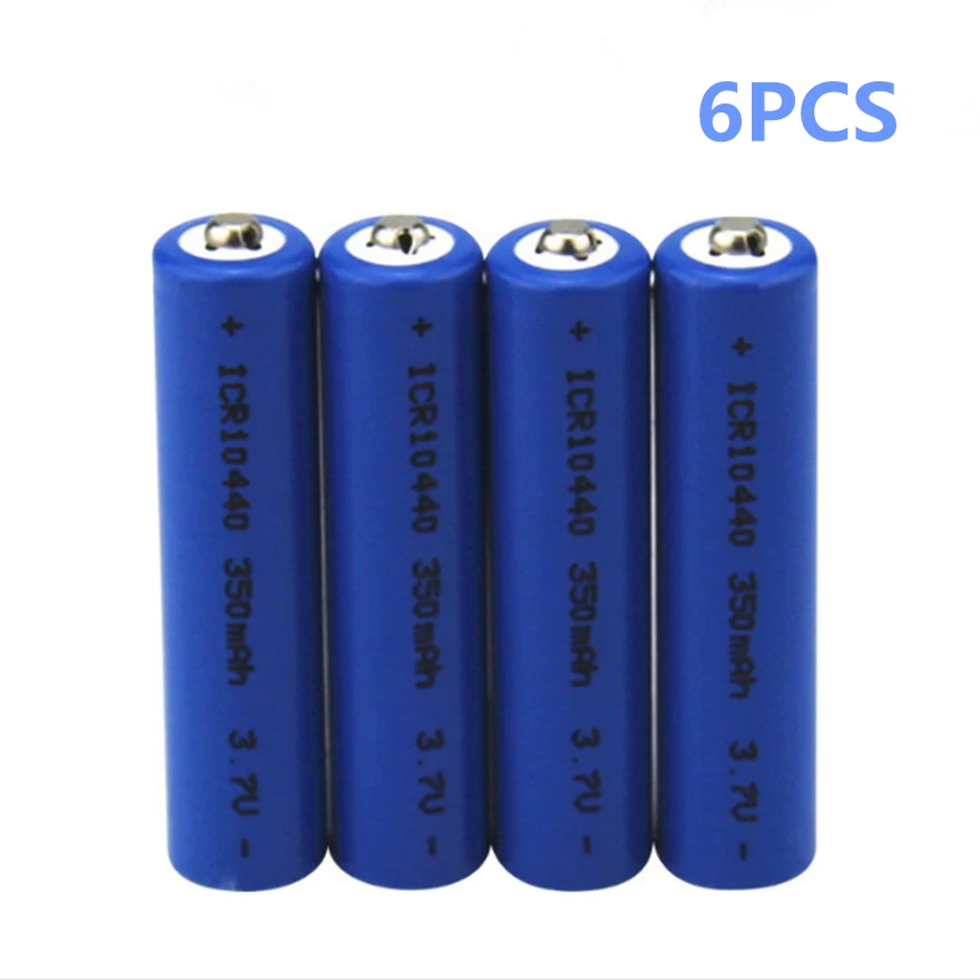 

6pcs/lot High quality 3.7v 10440 rechargeable battery 350mAh AAA rechargeable battery suitable for torch toys