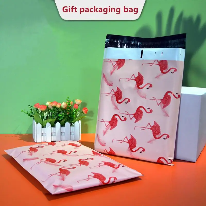 

20pcs Pink Bird Holiday Giftbag Thickening Pe Self Seal Waterproof Post Bag Thicken Multi-function Envelope Mailing Courier Bags