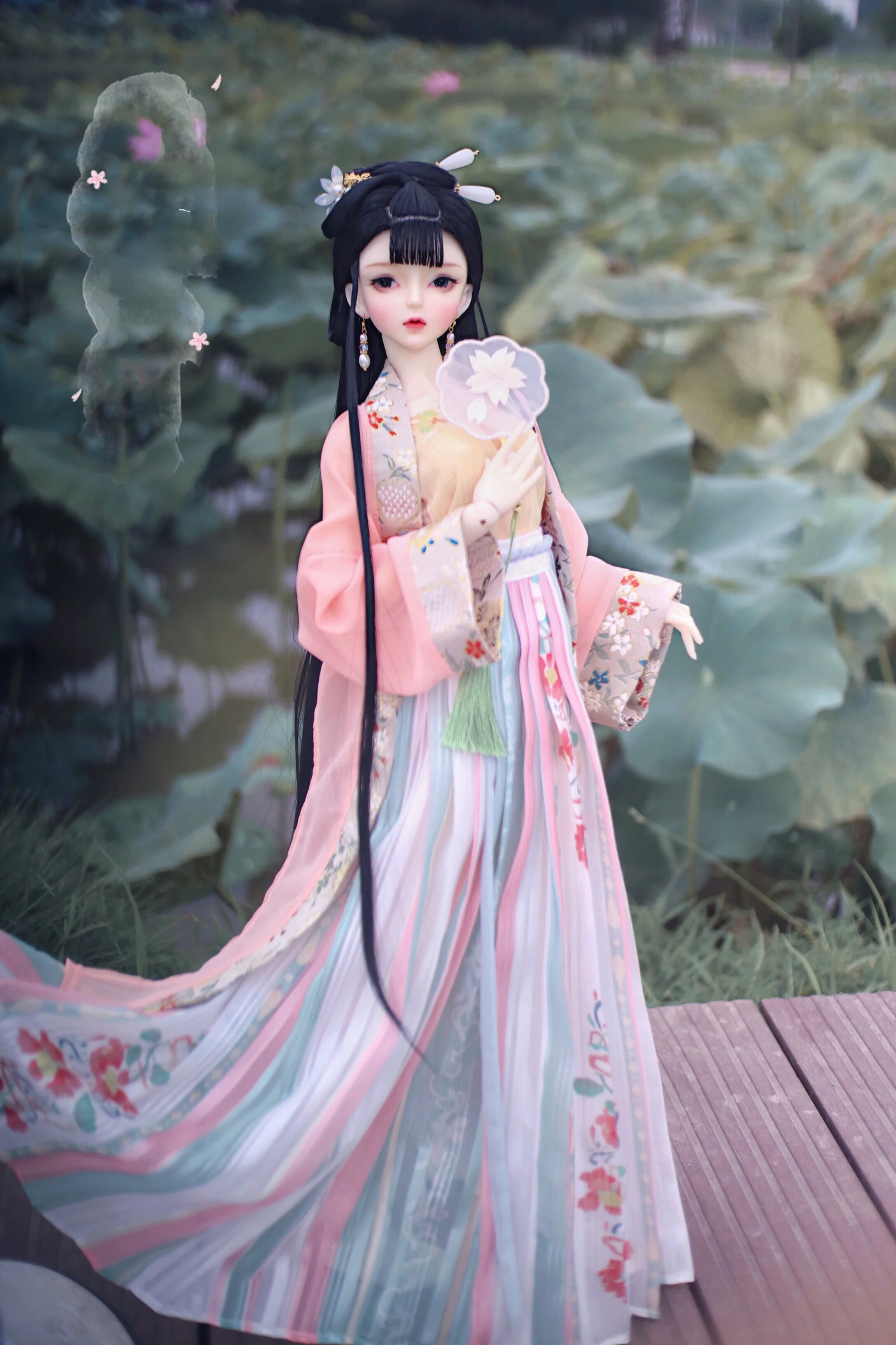 1/4 1/3 scale BJD clothes Chinese ancient costume Hanfu dress suit for BJD/SD MSD SD13 EID woman big girl doll accessories C0680