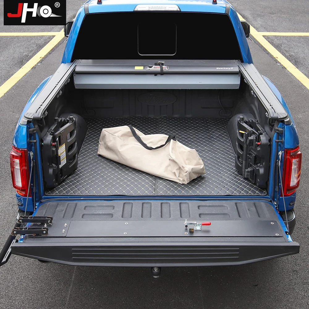 JHO Trunk Tonneau Bed Cargo Liner Protector Cover Mat For Ford F150 RAPTOR 2015-2020 2019 2018 2017 Crew Cab Car Accessories