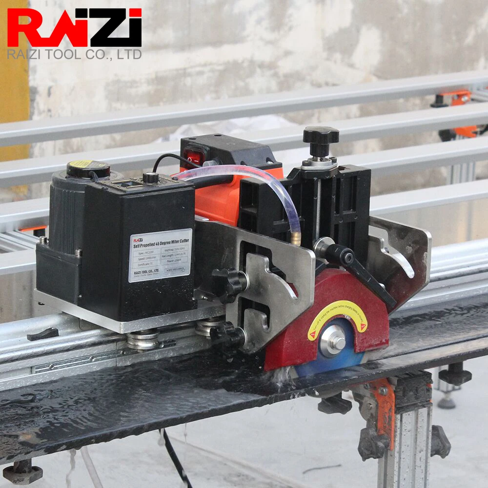 Raizi Self Propelled 45 Degree Miter Cutter with 280cm Rail Guide Large Format Porcelain Ceramic Portable Tile Cutting Machine