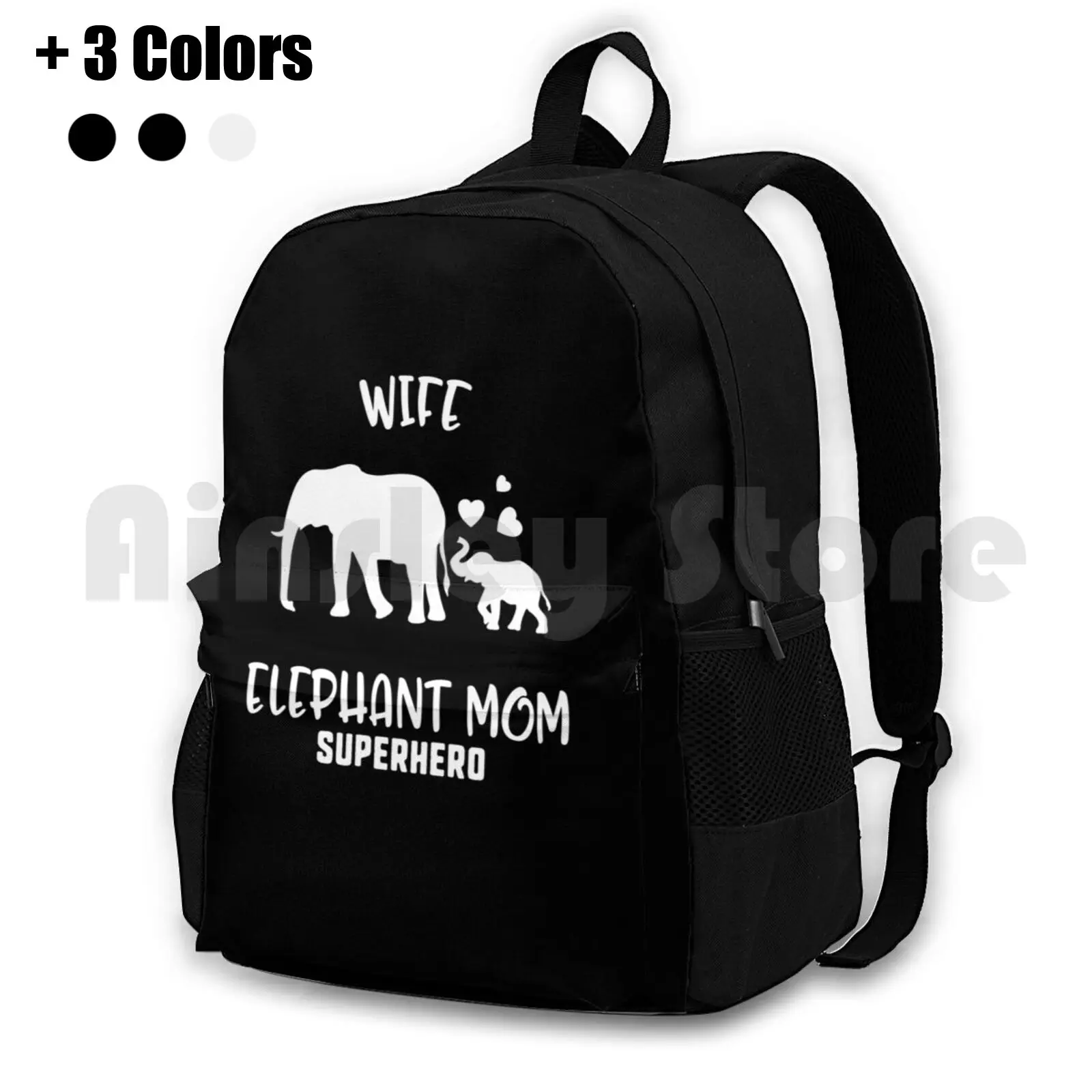 Wife Elephant Mom Superhero Elephant Outdoor Hiking Backpack Riding Climbing Sports Bag Elephant Mothers Day Superhero Wife Mom