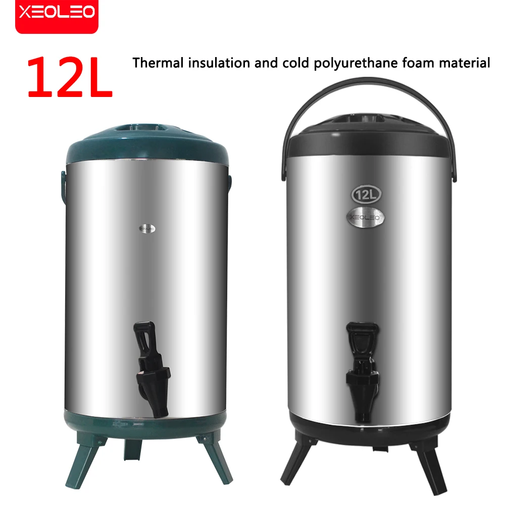 XEOLEO 12L Bubble tea Heat preservation Bucket Milk tea/Coffee/Ice Insulation Barrel Stainless steel Milk tea barrel Keep cool