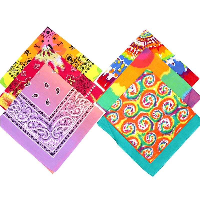 Cotton Nhiều Màu Sắc Graffiti Dạng Xoáy Gradient Họa Tiết Paisley Skull In Hình Chủ Đề Bandanas Khăn Nữ/Nam/Bé Gái Dây Đeo Đầu Khăn Tay Mũ Đợi Đầu Đa Năng