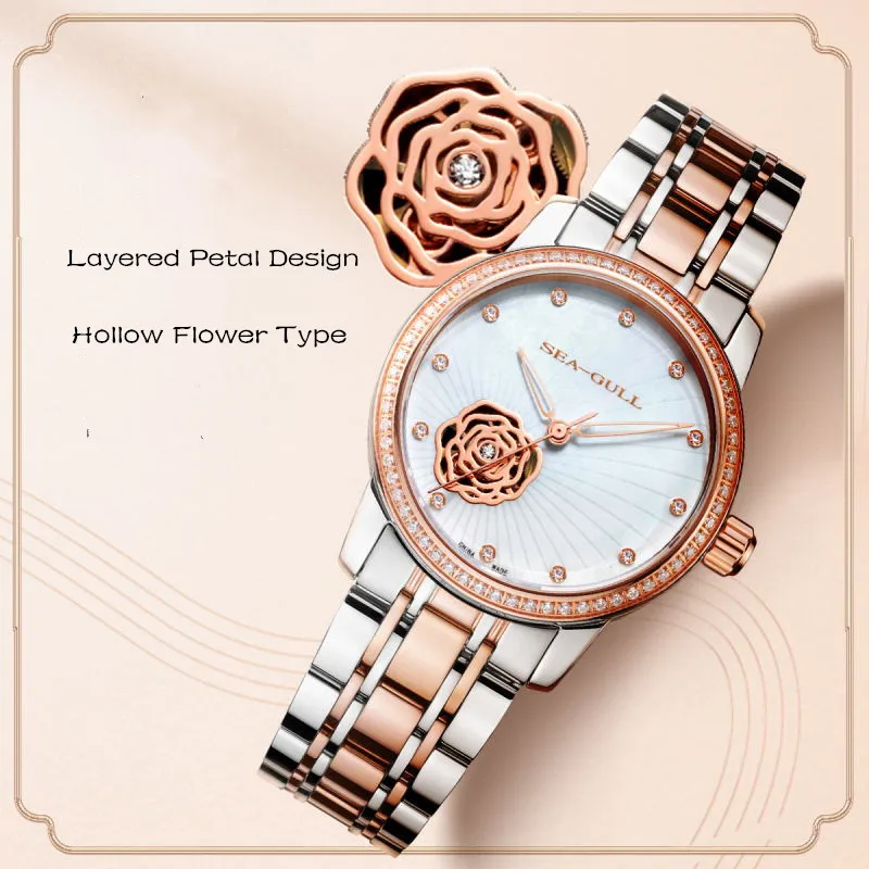 New 2021 Seagull Watch Female Simple Temperament Hollow Automatic Mechanical Women Watch 317.15.6121KL