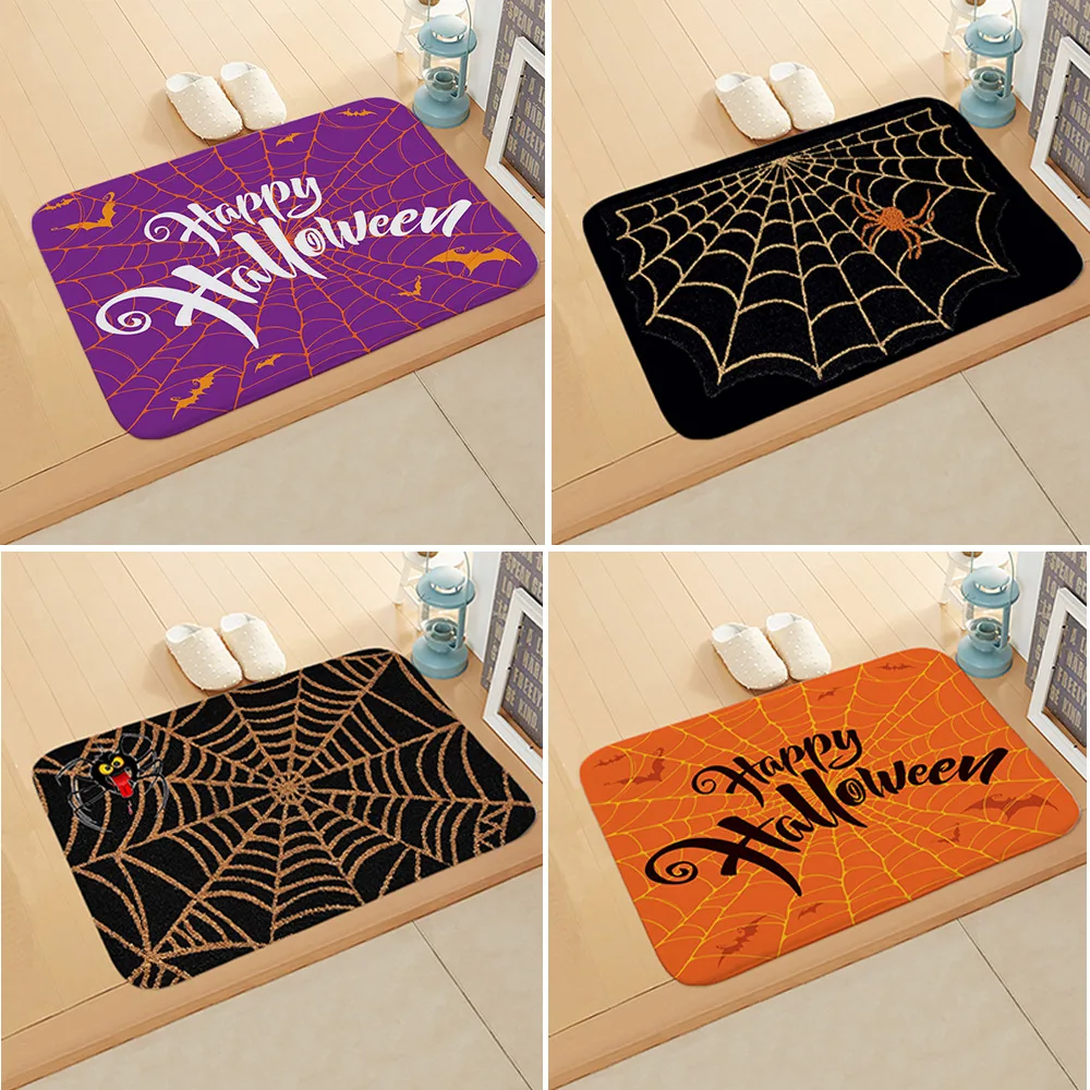 Halloween Mat Kitchen Bathroom Door Non-Slip Mat Horror Spider Web New Style Mat DDD18