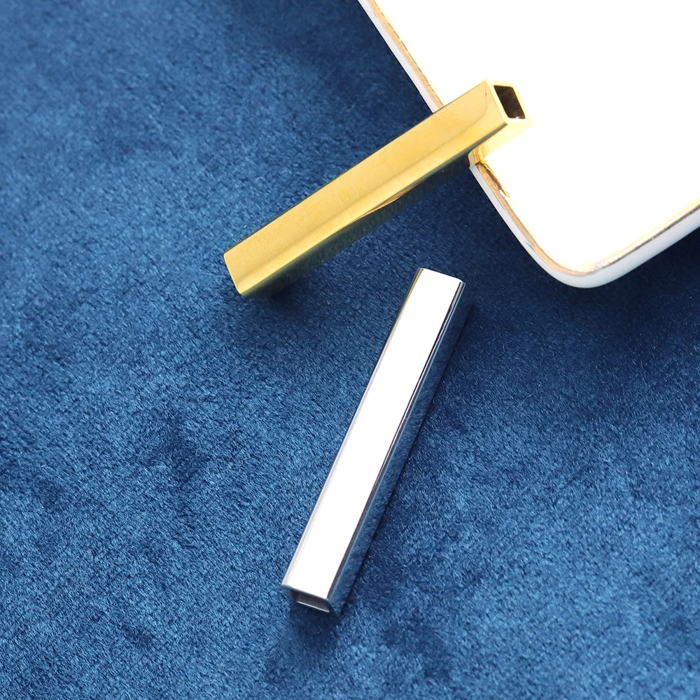 

MYLONGINGCHARM 20pcs 6x38mm Engravable Tube Stainless Steel Bar 4 sides Engravable hole size 4mm