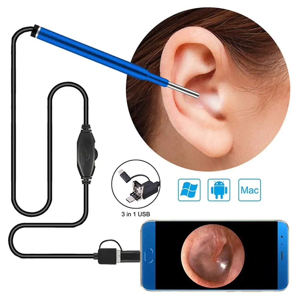 

Ear Borescope 3.9mm Medical Endoscope Camera Waterproof USB Endoscope Inspection Camera for OTG Android Phone PC