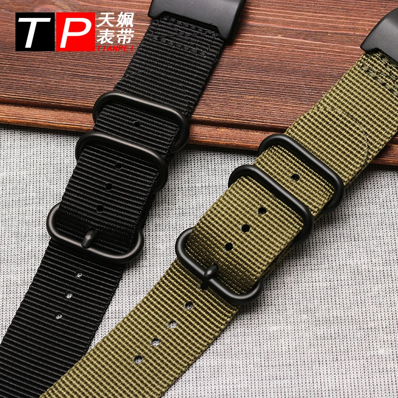 High Quality Nylon Watch Band For CASIO G-Shock Modified Big Mud King GWG-1000-1A/A3/1A1 GB/GG 24mm Black Green Canvas Strap