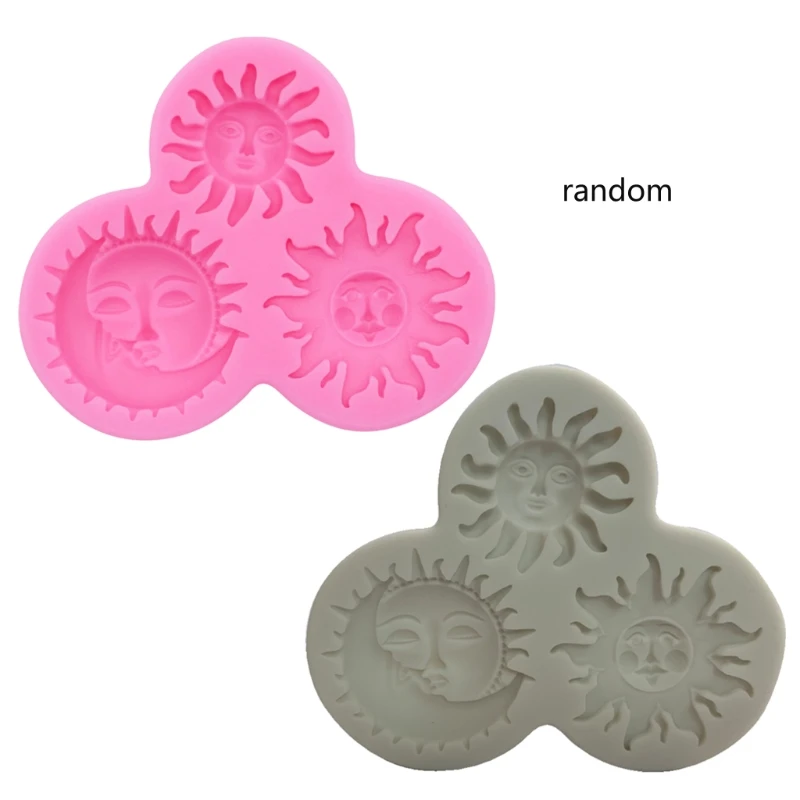 Sun and Moon Face Soft Silicone Mold  Keychain Mold DIY Silicone Baking Molds 