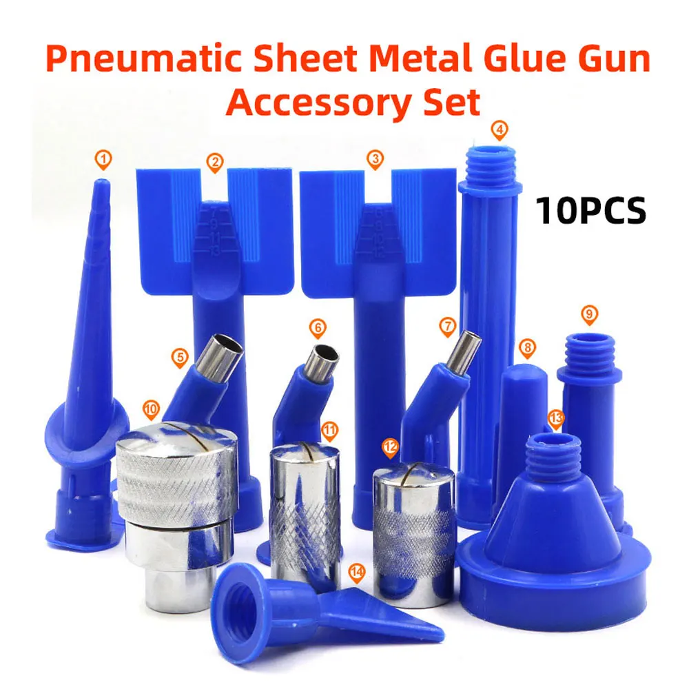 10 stücke Pneumatische Klebepistole Düse Zubehör 6/8/10 MM Edelstahl Kleber Düse Weiche & Harte kleber Düse Adapter Set Kleber Düse – Detail 1