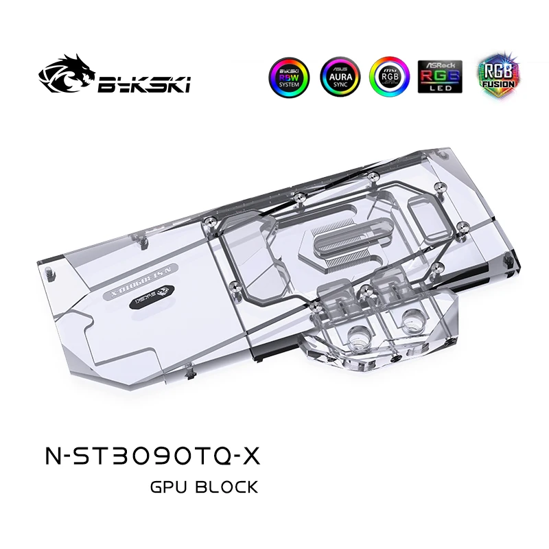 Bykski-Bloque enfriador de GPU de N-ST3090TQ-X para Zotac, RTX3080-10G, Apocalypse OC, tarjeta de vídeo, bloque de agua para PC, refrigeración por agua, 12V/5V