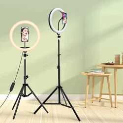 Mobile Selfie Ring Light Photography Light Led Rim Of Lamp With Mobile Holder Large Tripod Stand For Youtube RGB Tok Ringlight