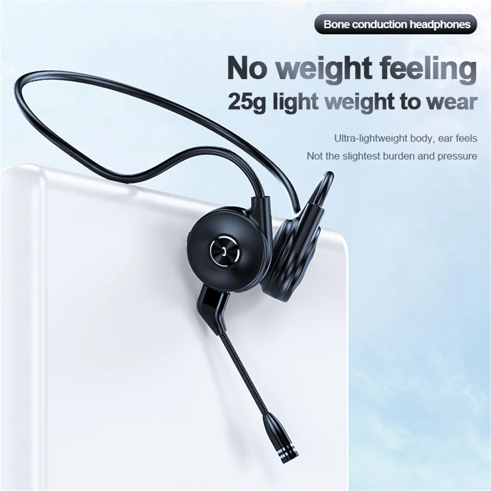 Bone Conduction Headphones M-1 Bluetooth Wireless Comfortable Wear Open Ear Hook Light Weight Not In-ear Sports Headset With Mic