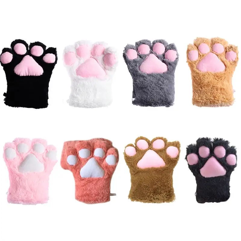 

Women Girls Gloves Winter Warm Thick Plush Cartoon Animal Anime Cosplay Mittens