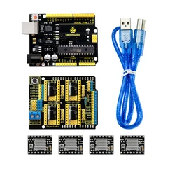 Arduino CNC V3 Kalkanı + V4.0 Kurulu için Keyestudio CNC kiti (Çip CP2102) + 4 adet DRV8825 sürücü/GRBL uyumlu