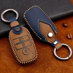 Genuine Leather Car Key Cover Case For Kia Rio QL Sportage Ceed Cerato Forte R GT Stinger Sorento Optima K2 K3 K4 K5 Picanto