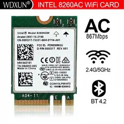 Intel Wireless-AC 8260 8260NGW 8260ac NGFF M.2 Dual Band Card 802.11a/b/g/n/ac 867mbps BT 4.2 Wifi module Network Card