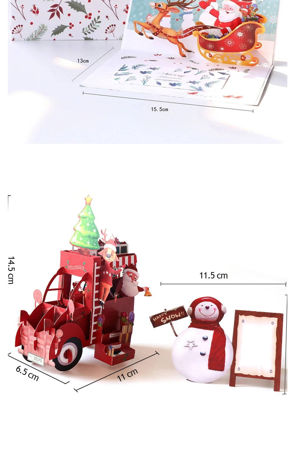 3D Pop-Up Weihnachtsmann-Karten Frohe Weihnachten Grußkarten Partyeinladungen Geschenke Neujahrsgrüße Jubiläumsgeschenke Postkarte – Detail 13