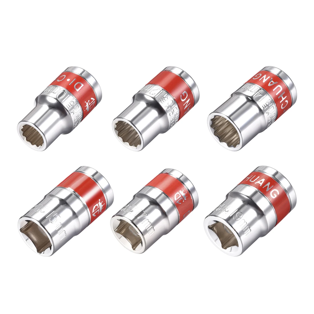 

uxcell 1Pcs 1/2-Inch Drive 12-Point Shallow Socket with Red Band Cr-V Steel to DIY Hand-making Household Maintenance etc.