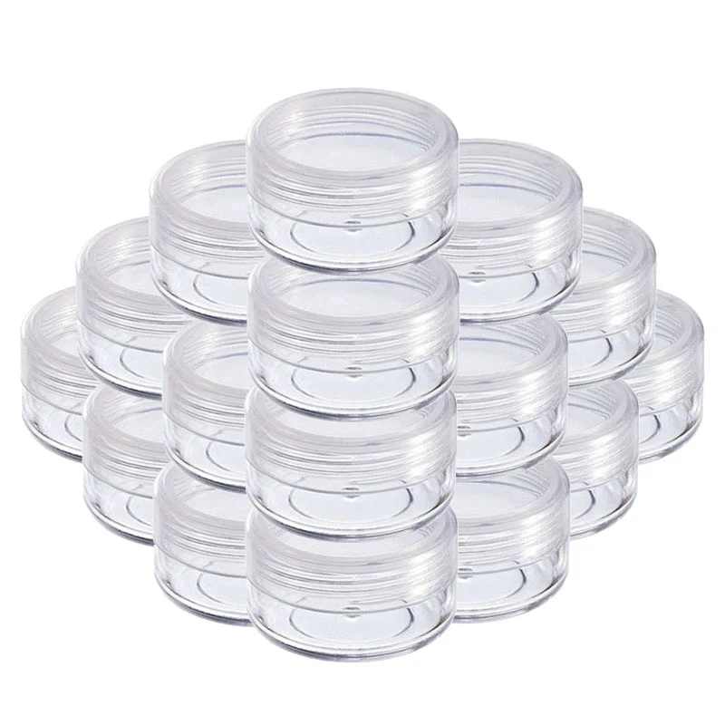 20Pcs 2g 3g 5g 10g 15g 20g 30g Portable Plastic Cosmetic Empty Jars Clear Bottles Eyeshadow Makeup Cream Lip Balm Container Pots