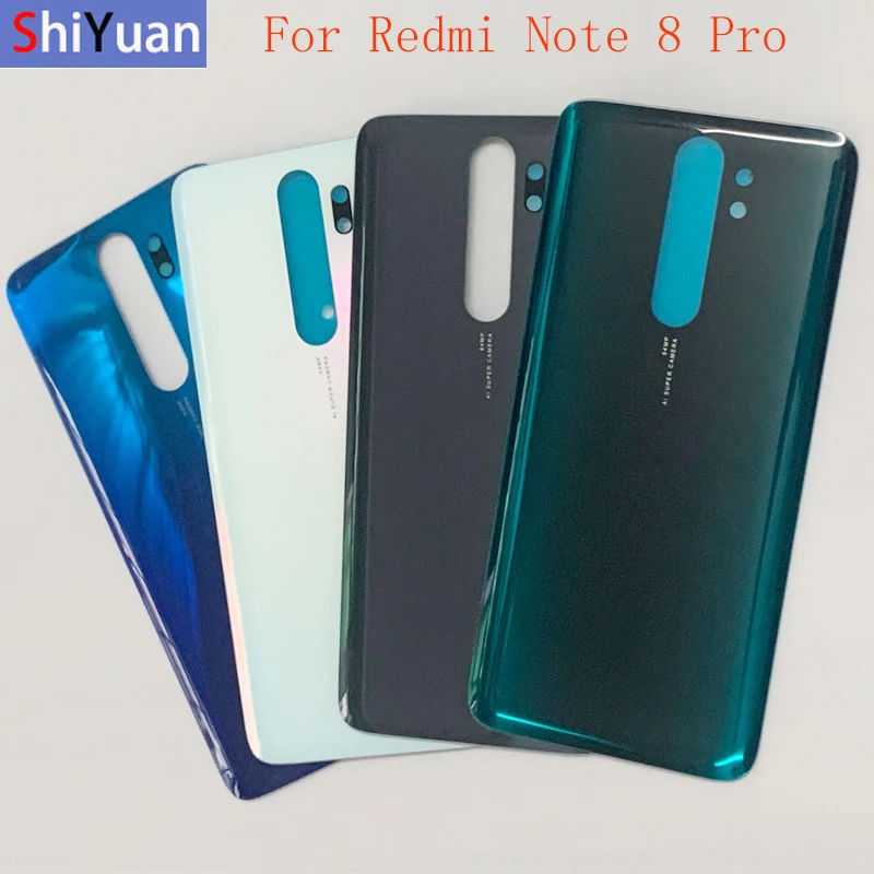 Back Door Housing Case Cover For Xiaomi Redmi Note 8 Note 8T Note 8 Pro Battery Cover Smooth Skin With Adhesive Sticker