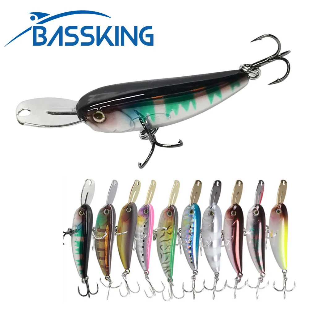 

BASSKING Small Minnow Fishing Hard Lure Silent Metal Lip Bait for Bass and Trout Artificial Fishing Lure 4cm 5.5g