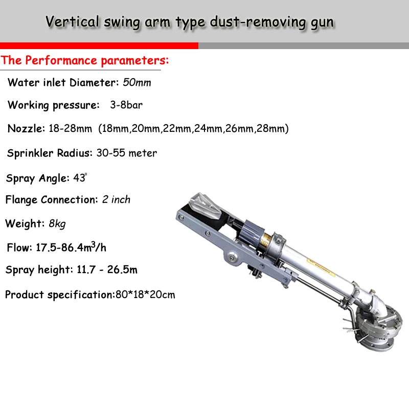 Draagbare 360 Draaien Grote Irrigatie Sprinkler Regen Gun Waterbesparende Automatische Stofverwijdering Spuitpistool