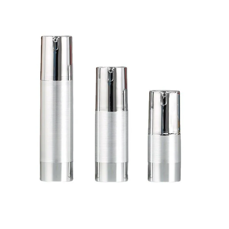 10x15 ml 30ml 50ml Vuota Ricaricabile di Lusso In Oro Argento Vuoto Crema Per Gli Occhi Essenza Lozione Pompa Airless bottiglia di Toiletrie Contenitore