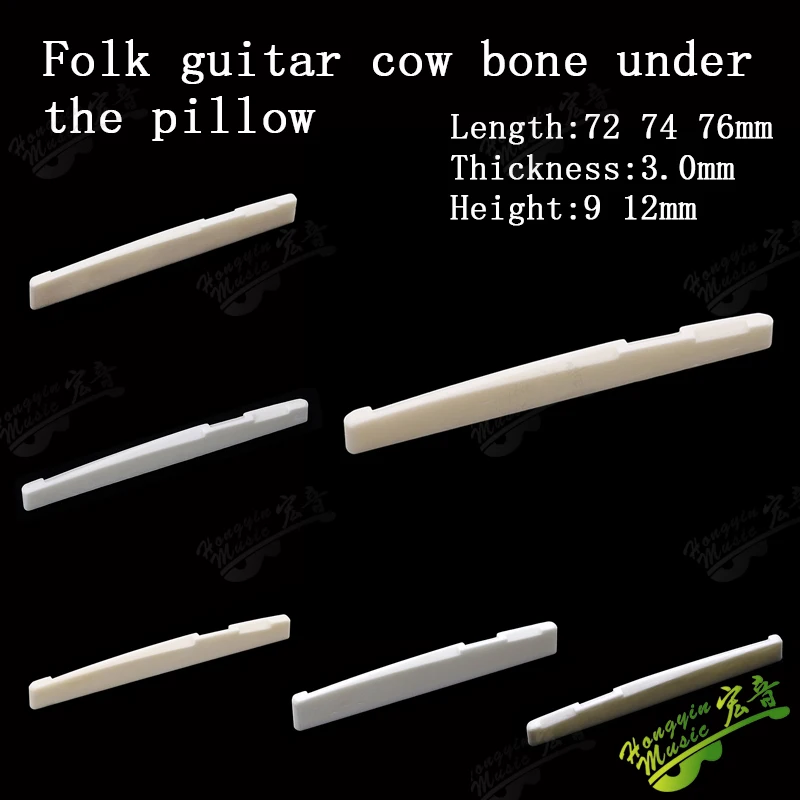 1 SET Ox bone 6 String Guitar Bridge Saddles Part For Folk Acoustic Guitar single saddle 72mm 74mm 76mm 80 100mm 43mm nut blank