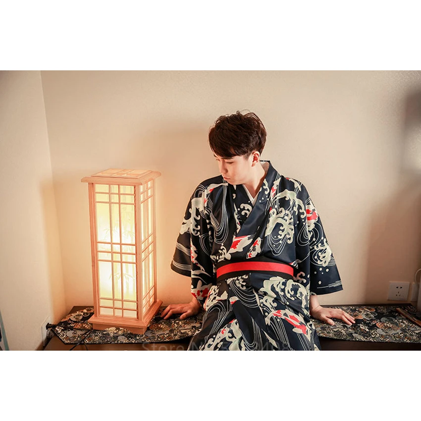 Kimono pour hommes et femmes, vêtements traditionnels japonais, ensemble de samouraï, vêtements avancés, imprimé vagues, Robe Cardigan, Cosplay japonais