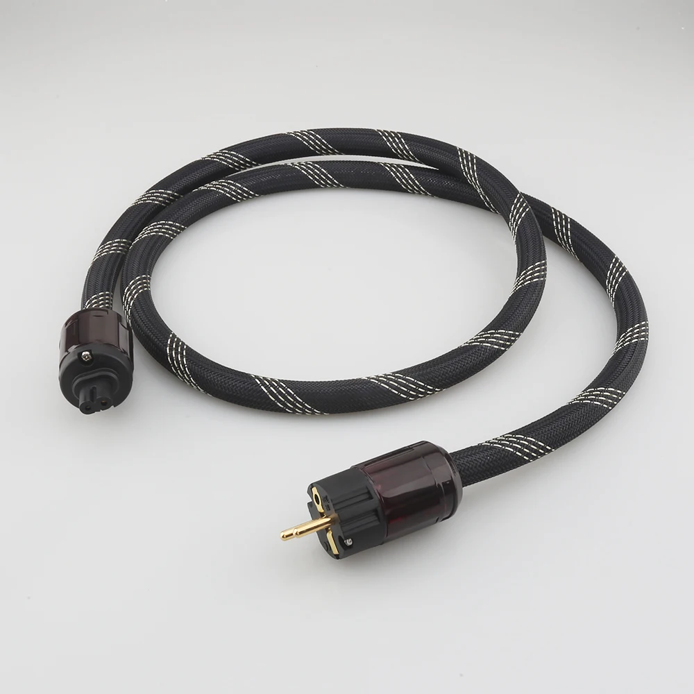 

Hi-end Audiophile AC Power Cable With Schuko EU US AU Plug Pure Copper Cord Wire Macth Amplifier CD DAC and Any HIFI Components