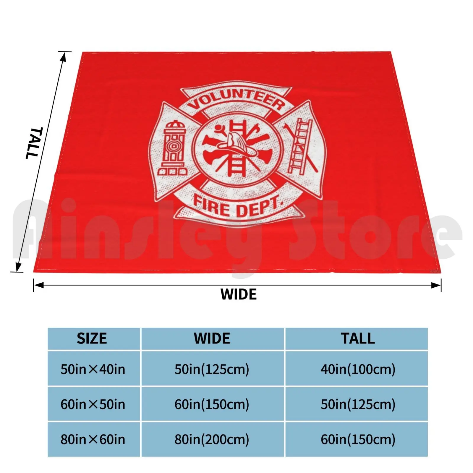 Volunteer Fire Department Firefighter Maltese Cross Design Blanket For Sofa Bed Travel Volunteer Firefighter