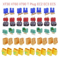 10Pairs XT30 XT60 XT90 T Plug EC2 EC3 EC5 Battery Connector Set Male Female Gold Plated Banana Plug Amass Connectors for RC Part