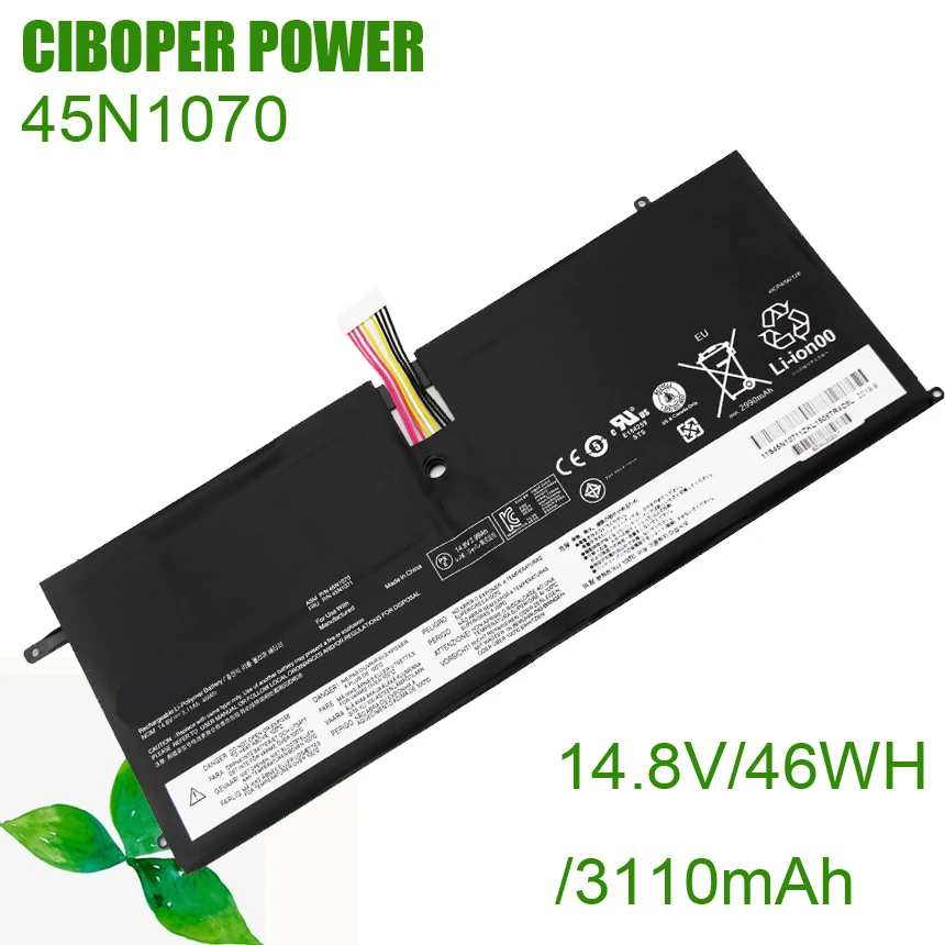 

CP Laptop Battery 45N1070 14.8V/46WH/3110mAh 45N1071 For ThinkPad X1 Carbon Series 3444 3448 3460 Series Tablet