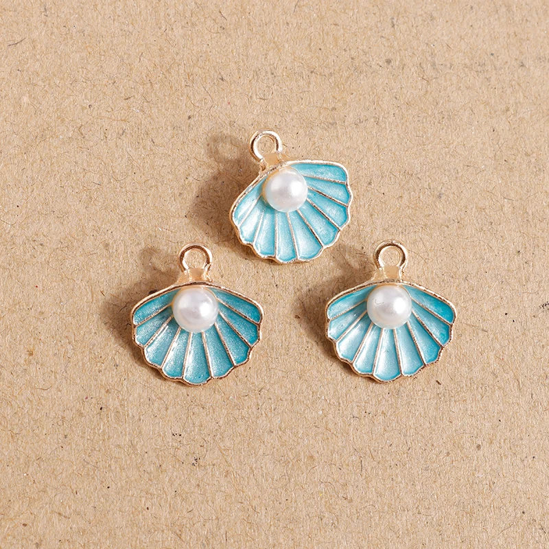 10 pz 15*16mm Smalto Conchiglia Perla Pendenti e Ciondoli per la Produzione di Gioielli FAI DA TE Pendenti Collane Orecchini Portachiavi Artigianato Fatto A Mano accessori