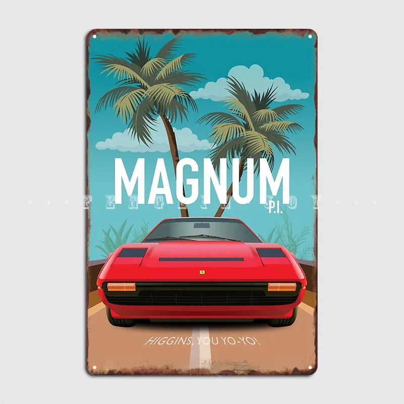 Magnums Pi Tv Series Poster Metal Sign Club Bar Mural Painting Cinema Living Room Create Tin Sign Poster