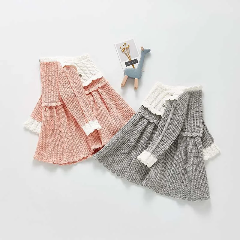 

Newborn Baby Autumn Winter Dresses 2022 New Fashion Toddler Knitted Clothes Infant Princess Party Costumes Casual Vestidos 0-3Y