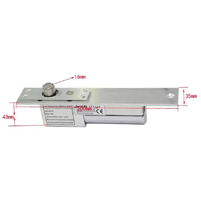 DC12V Electric Drop Bolt Lock Low Working Temperature Mortise for Glass Wood Door Time Delay Adjustable