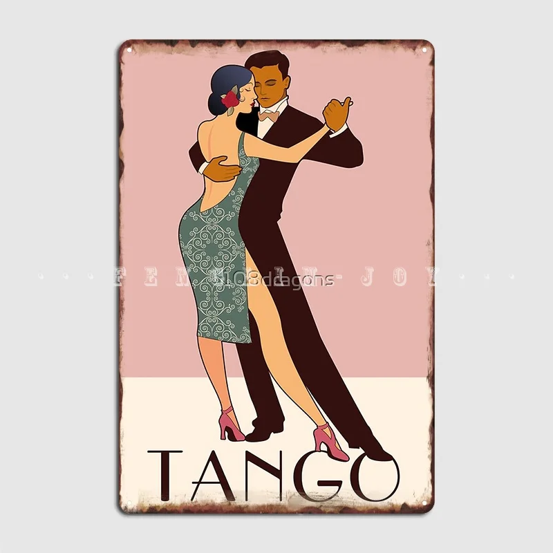 Art Deco Argentine Tango A Dreamer`S Dance Vintage Retro Art Argentina Buenos Aires Montevideo Metal Sign Bar Cave Plaques