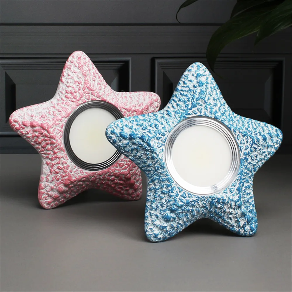 Mediterranean Resin Starfish Downlight 3W 5W 7W Cob Embedded Spot Light Children Bedroom Living Room Led Recessed Bull Eye Lamp