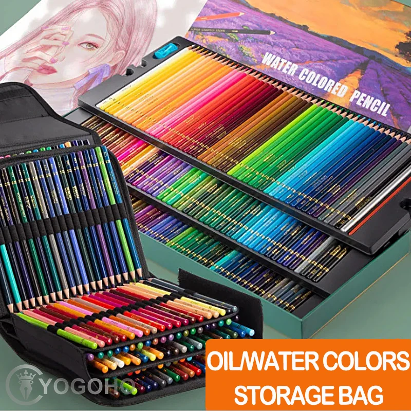 

200/180/160/150/120/72/48/12 Colors Professional Oil Color Pencils Set with Bag Sketch Coloured Colored Pencil Art Supplie