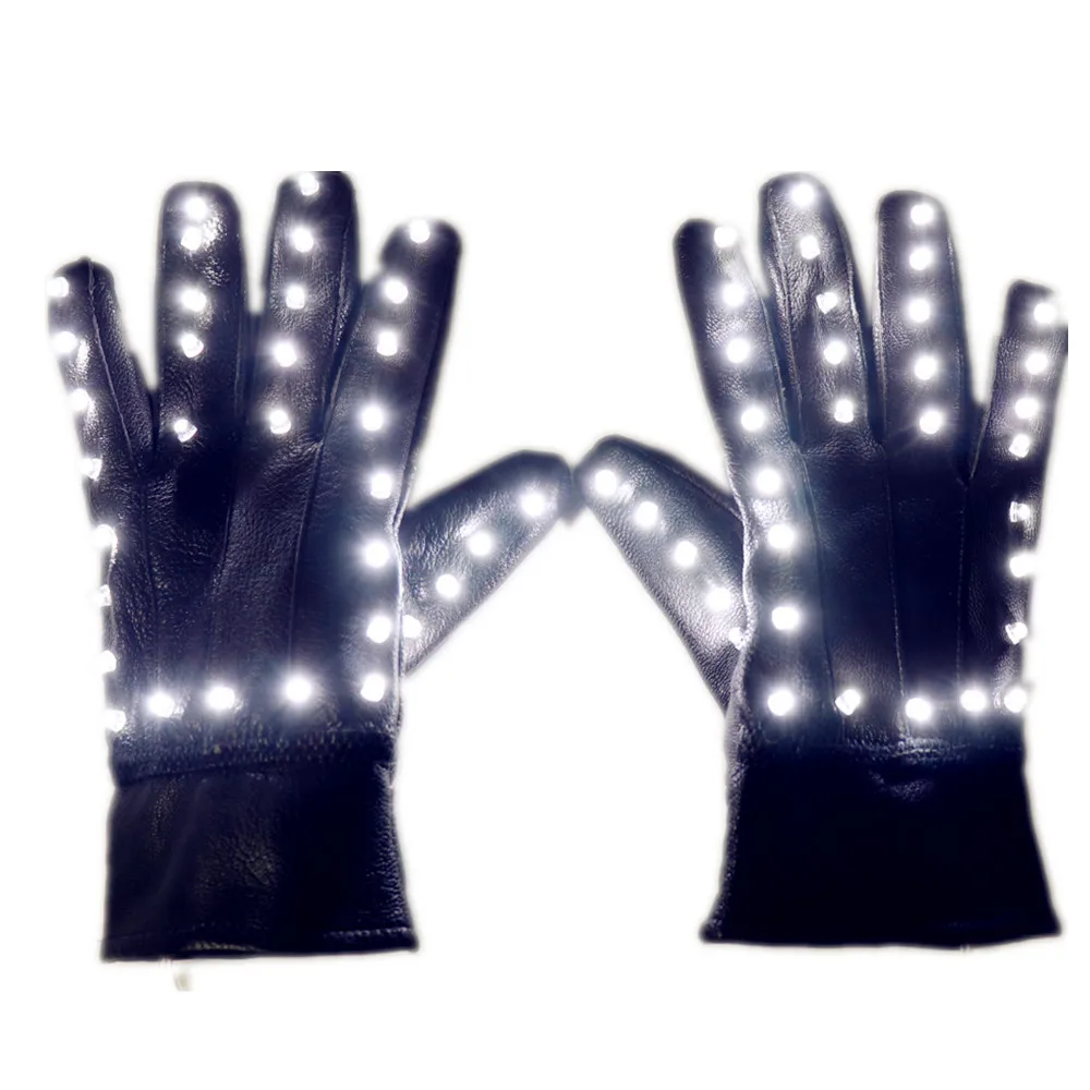 Led Gloves Stage Show Props LED Light Up Glasses Glow Party Supplies Led Light Neon Gloves For Michael Jackson Dance