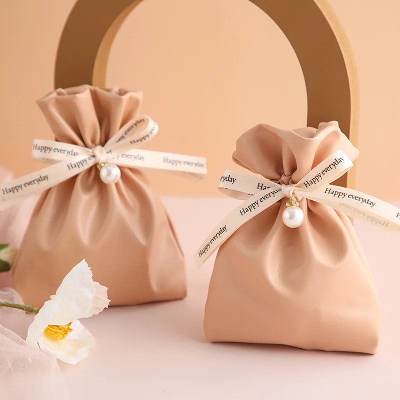 

Girly Leather Wedding Favor Candy Box Packaging Chocolate Boxes Cookies Bag Baby Shower Birthday Event Party Supplies Decoration