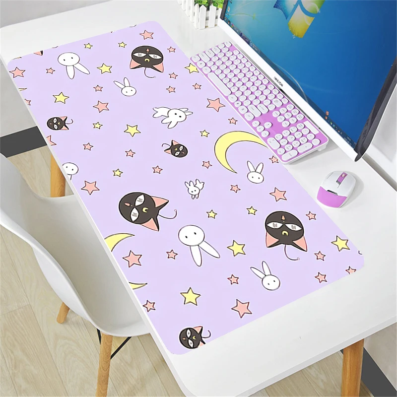 

Mouse pad Computer Laptop Anime Keyboard Mouse Mat Mousepad Keyboards Gamers Decoracion Desk Mat Pink Sailor Moon landscap CSGO