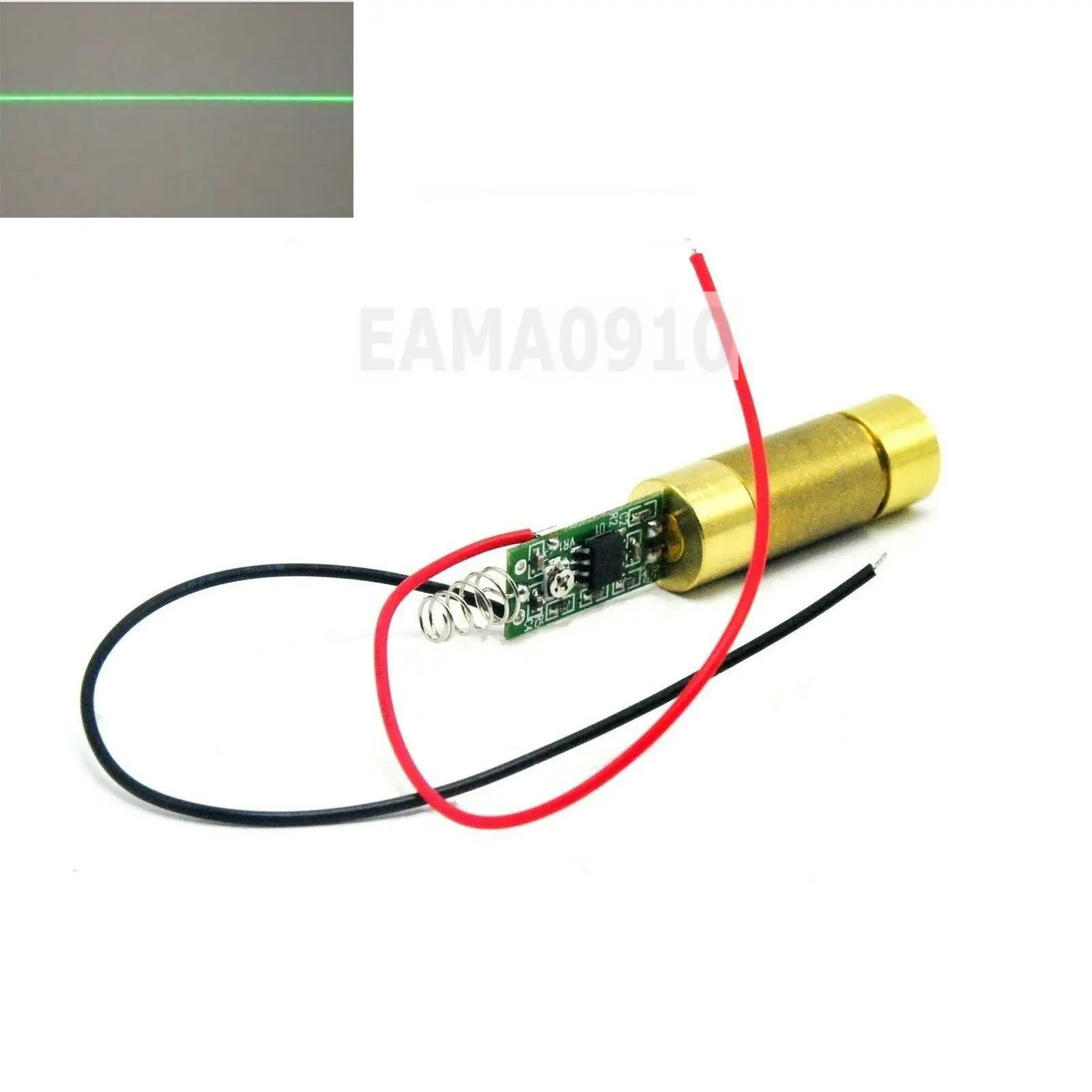 Nieuwe Messing Lijn 532nm 20Mw 3.0-3.7V 12*34Mm Groene Laserdiode Module W/Driver In