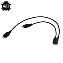 Micro USB 2.0 Y Splitter USB 1 Female to 2 Male Data Charge Extension Cord for Nokia Toshiba high quality Cable